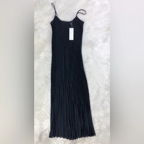NWT $395 Vince Polka Dot Pleated Cami Dress